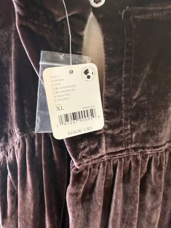 NWT Free People Moon City Velvet Purple Size XL - Picture 4 of 4